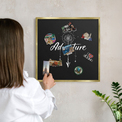 Magneticka tabula na stenu zlatá rama Dobrodružstvo čaká