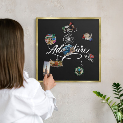 Magneticka tabula na stenu zlatá rama Inšpirácia pre cestovanie