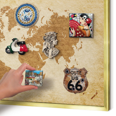 Magneticka tabula na stenu zlatá rama Stará mapa