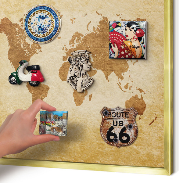 Magneticka tabula na stenu zlatá rama Stará mapa