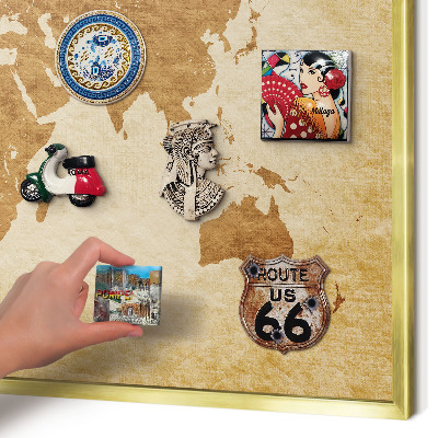 Magneticka tabula na stenu zlatá rama Stará mapa