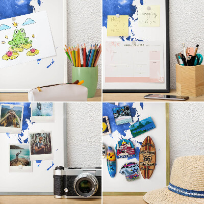 Magneticka tabula na stenu zlatá rama Mapa sveta