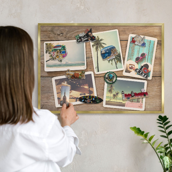 Magneticka tabula na stenu zlatá rama Nostalgia na sviatky