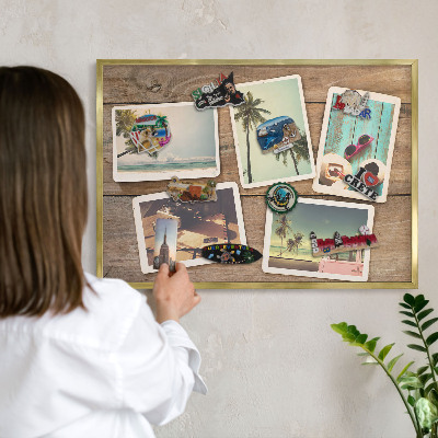Magneticka tabula na stenu zlatá rama Nostalgia na sviatky
