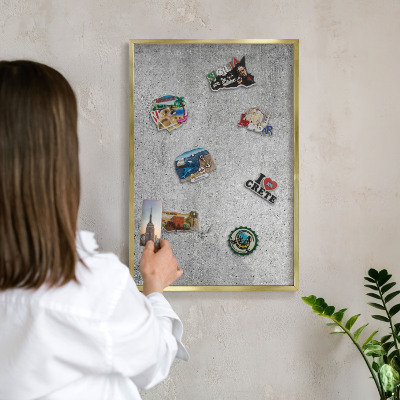 Magneticka tabula na stenu zlatá rama Betónový vzor