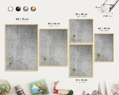 Magneticka tabula na stenu zlatá rama Betónový vzor