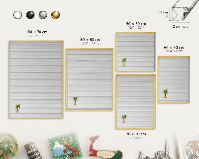 Magneticka tabula na stenu zlatá rama Minimalistické pruhy
