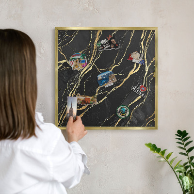 Magneticka tabula na stenu zlatá rama Luxusné vlny