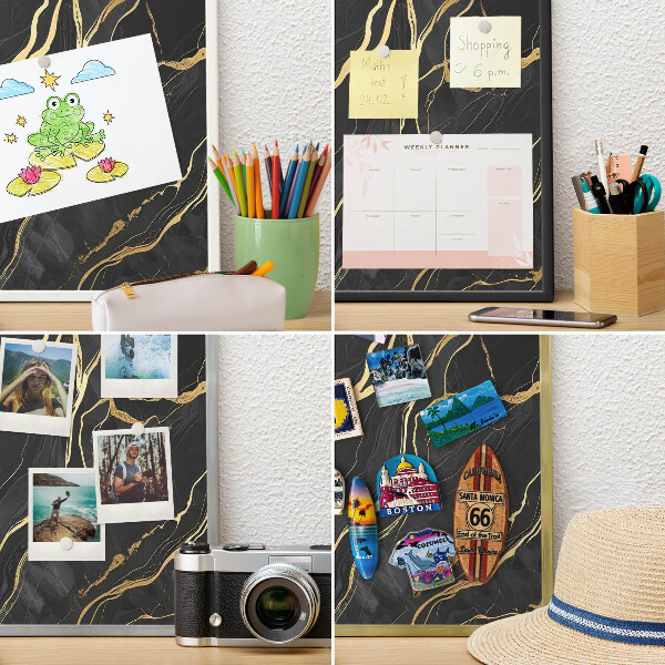 Magneticka tabula na stenu zlatá rama Luxusné vlny