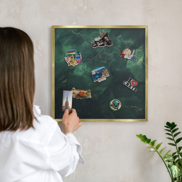 Magneticka tabula na stenu zlatá rama Zelená hĺbka