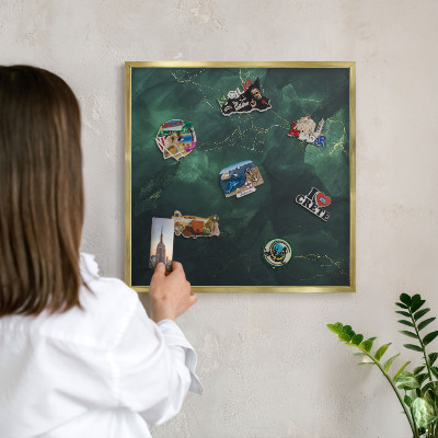 Magneticka tabula na stenu zlatá rama Zelená hĺbka