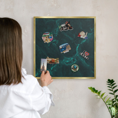 Magneticka tabula na stenu zlatá rama Zelená hĺbka