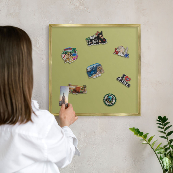 Magneticka tabula na stenu zlatá rama Zelený vinobranie