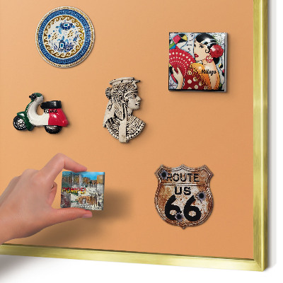 Magneticka tabula na stenu zlatá rama Pastelovo oranžová