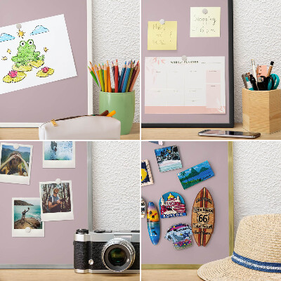 Magneticka tabula na stenu zlatá rama Pastelovo fialová