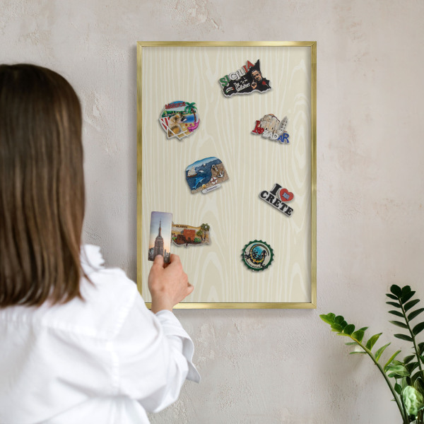 Magneticka tabula na stenu zlatá rama Béžové zrno