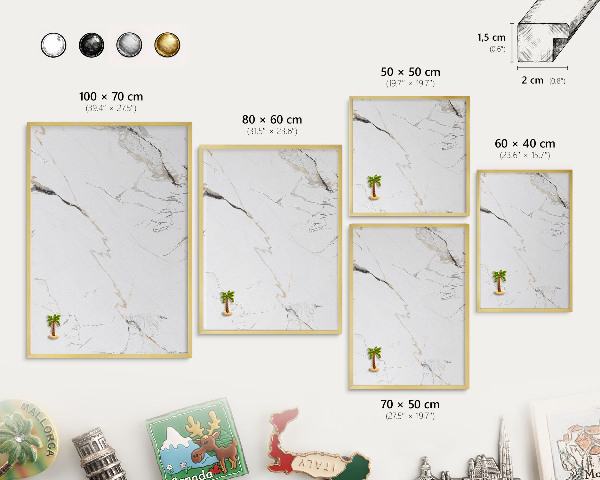 Magneticka tabula na stenu zlatá rama Moderná elegancia
