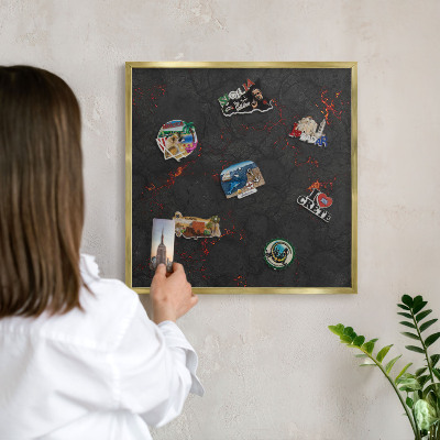 Magneticka tabula na stenu zlatá rama Sopečná láva
