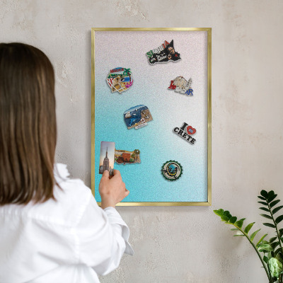 Magneticka tabula na stenu zlatá rama Pastelová abstrakcia