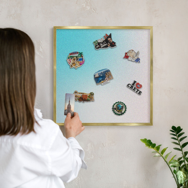 Magneticka tabula na stenu zlatá rama Pastelová abstrakcia