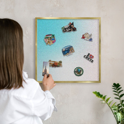 Magneticka tabula na stenu zlatá rama Pastelová abstrakcia