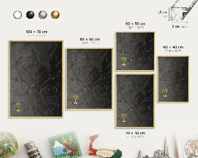 Magneticka tabula na stenu zlatá rama Textúrovaná čierna