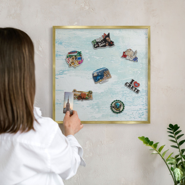 Magneticka tabula na stenu zlatá rama Pastelové odreniny