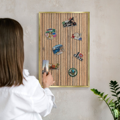 Magneticka tabula na stenu zlatá rama Drevené dosky