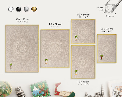 Magneticka tabula na stenu zlatá rama Dekoratívna mandala