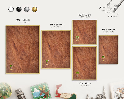 Magneticka tabula na stenu zlatá rama Drevená štruktúra