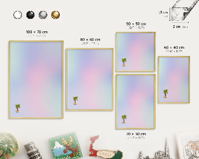 Magneticka tabula na stenu zlatá rama Pastelový gradient