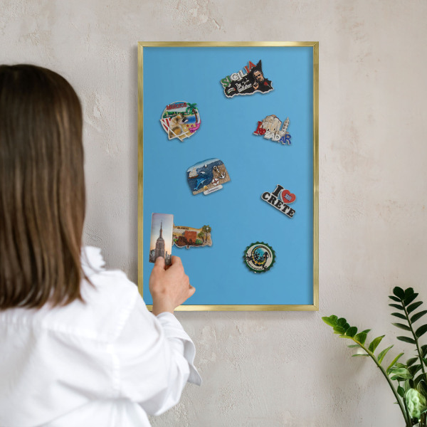 Magneticka tabula na stenu zlatá rama Modrá voda