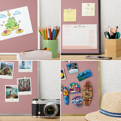 Magneticka tabula na stenu zlatá rama Pastelovo zaprášená ružová