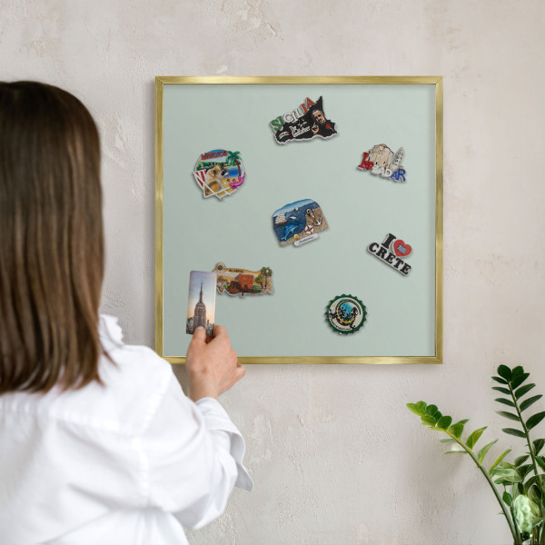 Magneticka tabula na stenu zlatá rama Svetlá mäta
