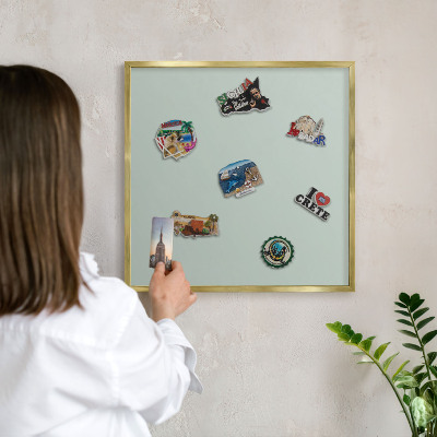 Magneticka tabula na stenu zlatá rama Svetlá mäta