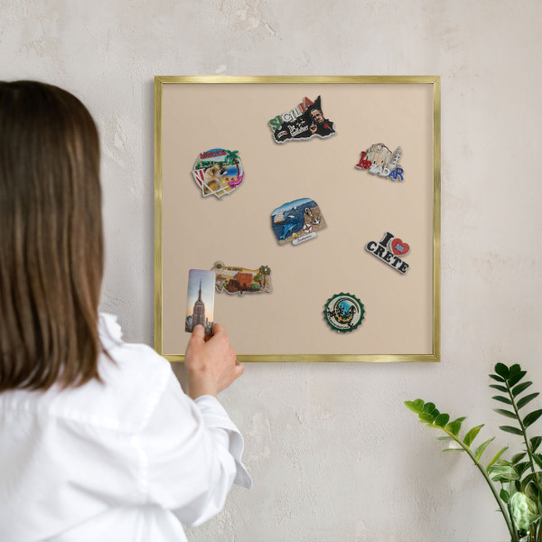 Magneticka tabula na stenu zlatá rama Béžovo oranžová