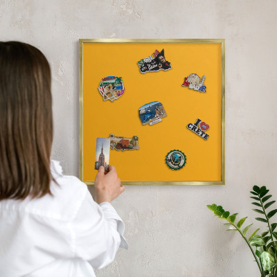Magneticka tabula na stenu zlatá rama Živá oranžová