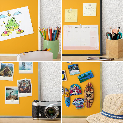 Magneticka tabula na stenu zlatá rama Živá oranžová