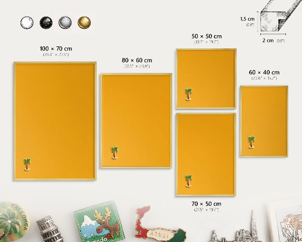 Magneticka tabula na stenu zlatá rama Živá oranžová