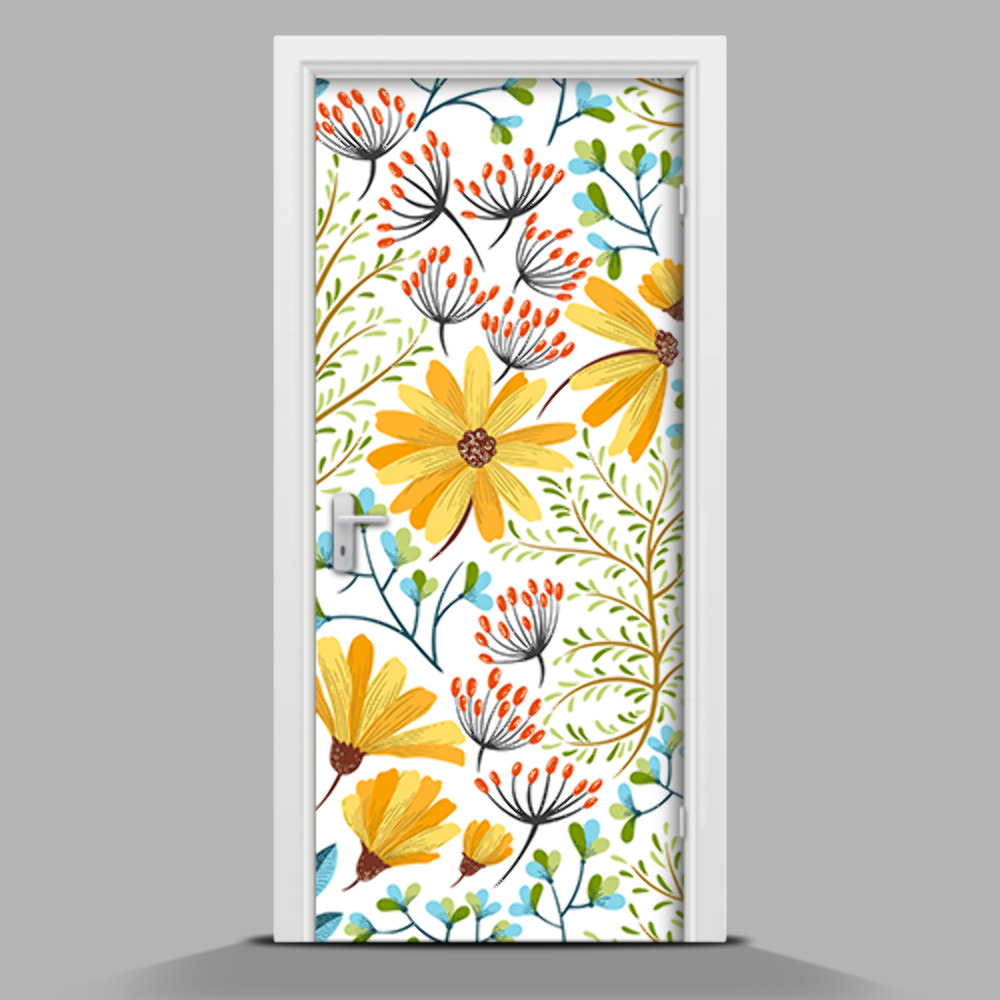 Nálepka na dvere Kvetinový vzor