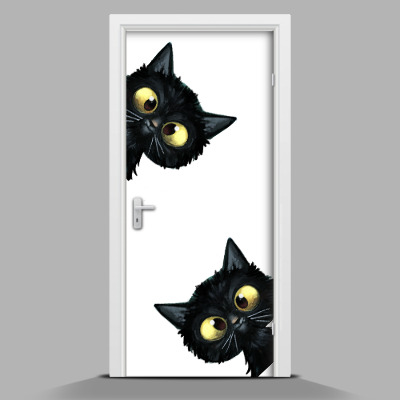 Nálepka na dvere Dve mačky