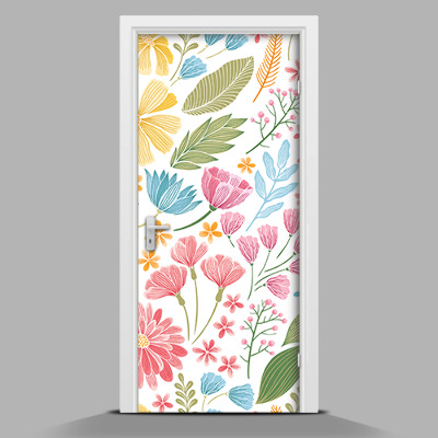 Nálepka na dvere Maľované kvety