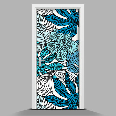 Samolepiace tapety na dvere Modré kvety
