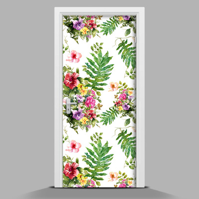 Samolepiace tapety na dvere Kvetinový vzor