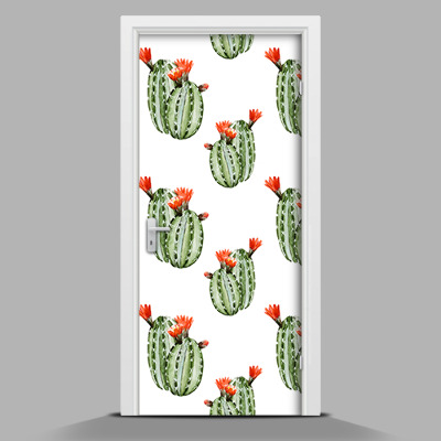 Nálepka fototapeta na dvere Farebné kaktusy