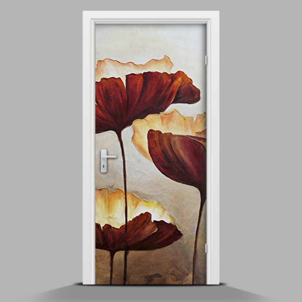 Nálepka na dvere Maľované kvety