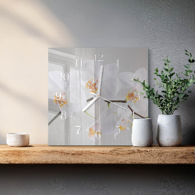 Štvorcové hodiny Orchidea