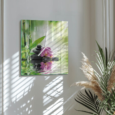 Štvorcové hodiny Kúpeľná orchidea