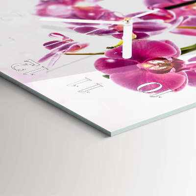 Štvorcové hodiny Orchidea