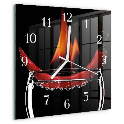 Štvorcové hodiny Chilli Fire
